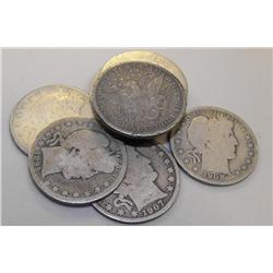 Lot of 10 Barber Halves- Various Circulated Dates