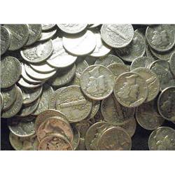 Lot of 90 Assorted Mercury Dimes- Various-