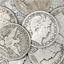 1892 - 1915 Barber Half Dollars - 10 Random Dates