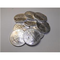 Lot of 10 Silver Eagle from Cache