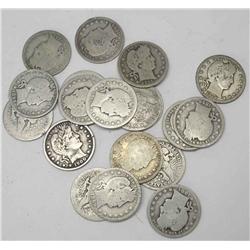 Roll of Barber Quarters ag-xf grades- 1892-1916