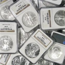 Lot of (10) SIlver Eagles MS 69 NGC
