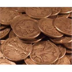 Lot of 15 Walking Liberty Halves- Various Dates