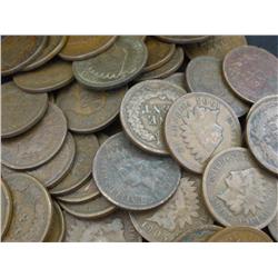 Lot of 80 Indian Head Pennies- AG Circulated-