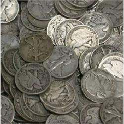 Lot of 100 Walking Liberty Half Dollars-