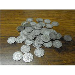 Roll of Circulated Barber Dimes- 1892-1916