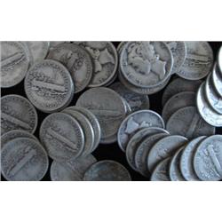 Lot of 80 Mercury Dimes- Various Dates/Grades