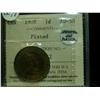 Image 1 : 1908 1¢ ICCS AU50 Plated