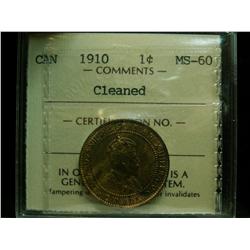1910 1¢ ICCS MS60 Cleaned