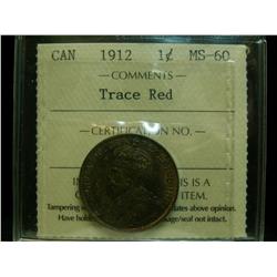1912 1¢ ICCS MS60 Trace Red