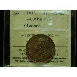 1914 1¢ ICCS MS60 Cleaned