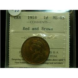 1918 1¢ ICCS MS63 RB