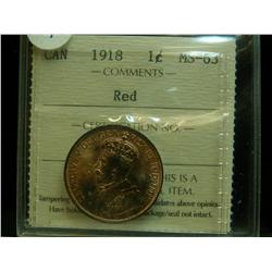 1918 1¢ ICCS MS63 Red
