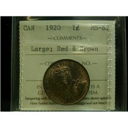 1920 1¢ ICCS MS62 RB Large