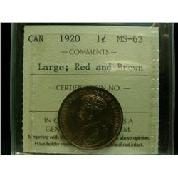 1920 1¢ ICCS MS63 RB