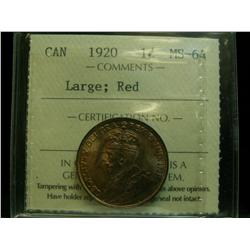 1920 1¢ ICCS MS64 Red Large