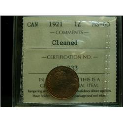 1921 1¢ ICCS MS60 Cleaned