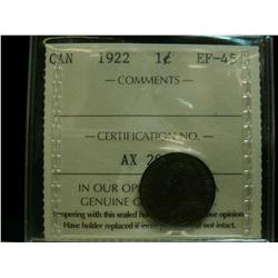 1922 1¢ ICCS EF45