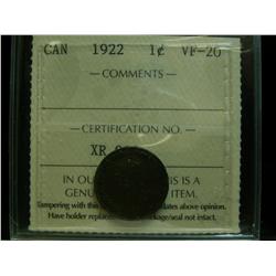 1922 1¢ ICCS VF20