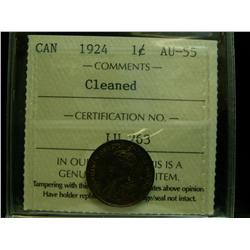 1924 1¢ ICCS AU55 Cleaned