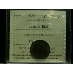 1926 1¢ ICCS MS60 Trace Red
