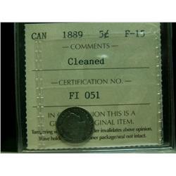 1889 5¢ ICCS F15 Cleaned