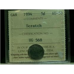 1894 5¢ ICCS AU50 Scratch