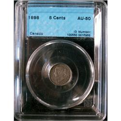 1898 5¢ CCCS AU50.