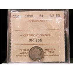 1898 5¢ ICCS AU50