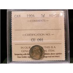1904 5¢ ICCS AU58