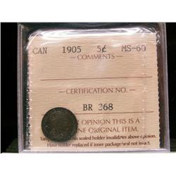 1905 5¢ ICCS MS60