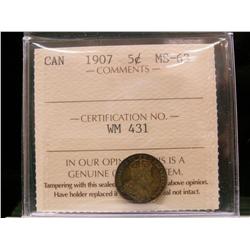 1907 5¢ ICCS MS63