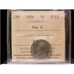 1926 5¢ Far 6 ICCS F15