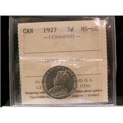1927 5¢ ICCS MS60