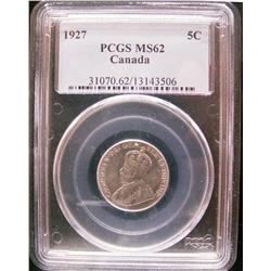 1927 5¢ PCGS MS62