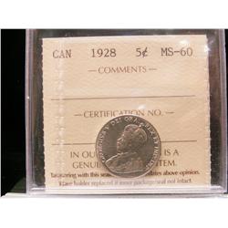 1928 5¢ ICCS MS60