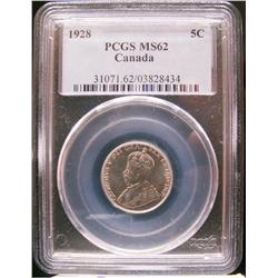 1928 5¢ PCGS MS62
