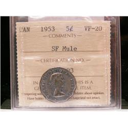 1953 5¢ SF Mule ICCS VF20