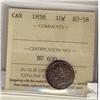 Image 1 : 1858 10¢ ICCS AU58