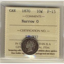1870 10¢ Narrow O ICCS F15