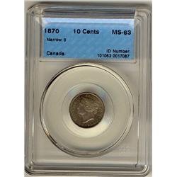 1870 10¢ Narrow O ICCS EF45