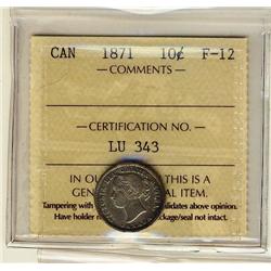 1871 10¢ ICCS F12