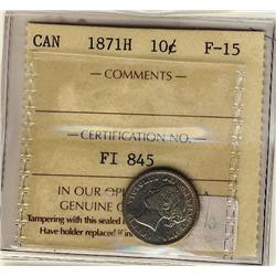 1871H 10¢ ICCS F15
