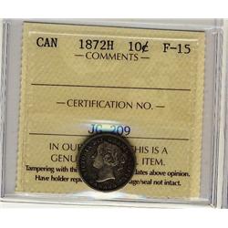 1872H 10¢ ICCS F15