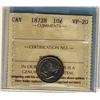 Image 1 : 1872H 10¢ ICCS VF20