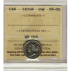1874H 10¢ ICCS VF30