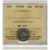 Image 1 : 1874H 10¢ ICCS VF30