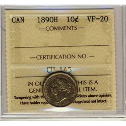 1890H 10¢ ICCS VF20