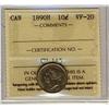 Image 1 : 1890H 10¢ ICCS VF20