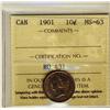 Image 1 : 1901 10¢ ICCS MS63